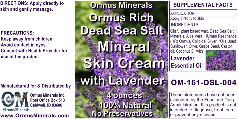 Ormus Minerals Dead Sea Salt Mineral Skin Cream with Lavender