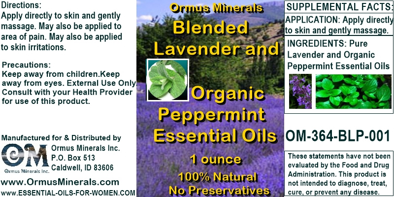 Ormus Minerals - Blended Lavender and Organiuc Peppermint Essential Oils